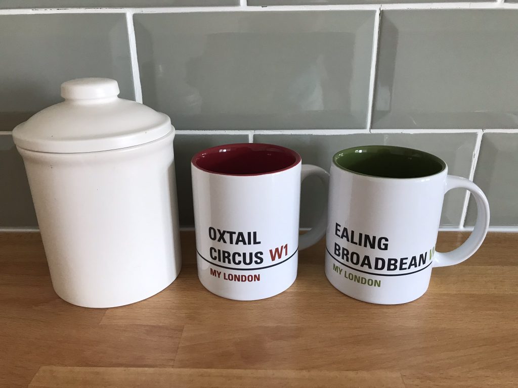 Cannister and mugs